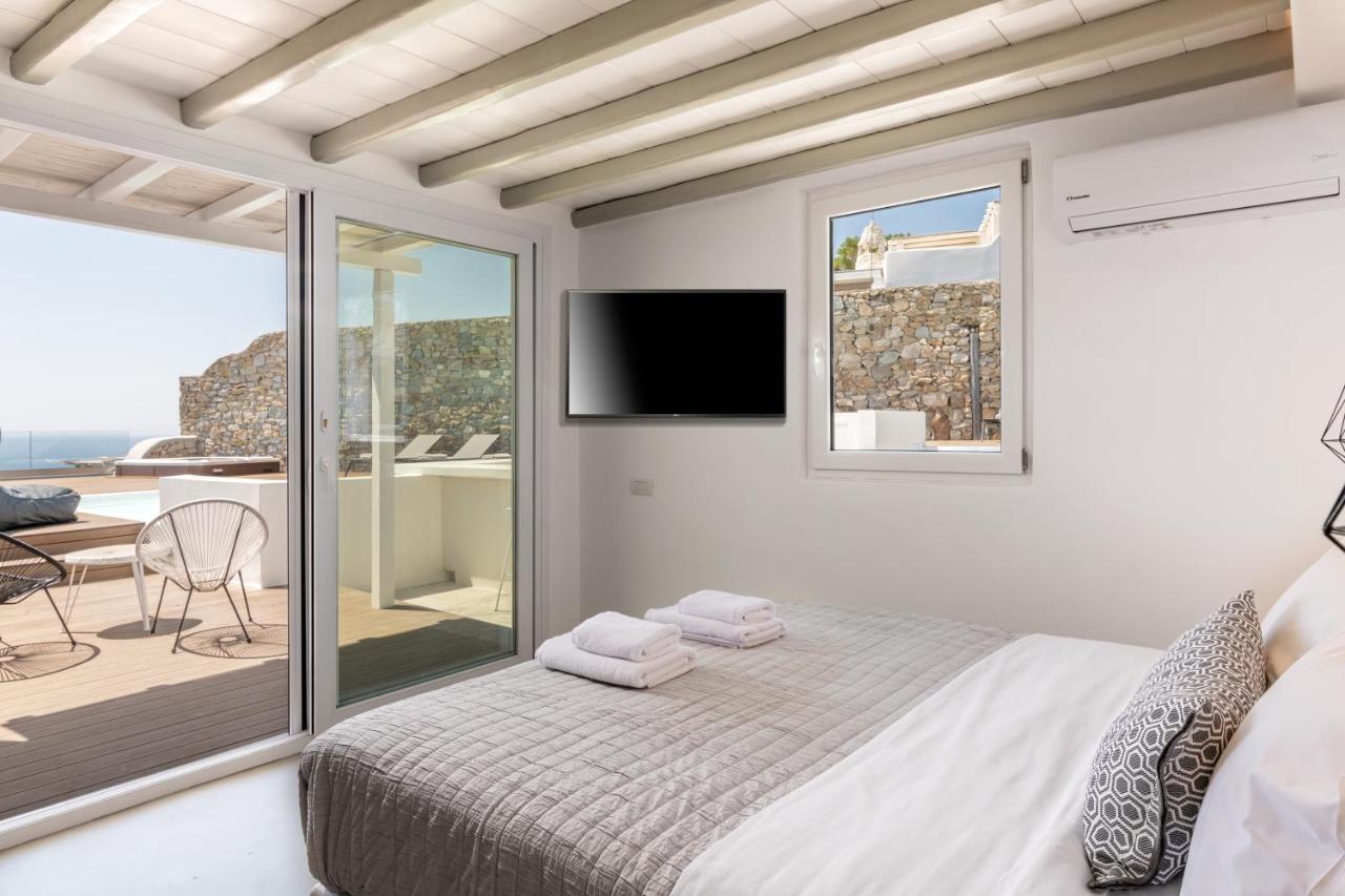 Villa In Mykonos - 6 Bedroom - 1Km From Mykonos Town - Infinity Pool - Sunset View 외부 사진